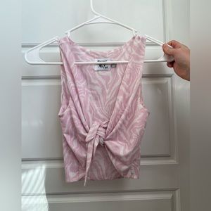 Princess polly pink and white zebra top